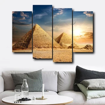 

Canvas Paintings Poster Modular Room Decor Wall Art 5 Pieces Pyramids Egypt Sunrise Scenery Pictures HD Prints Home Decoration