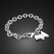 925 серебро браслет щенок кулон серебряный браслет в подарок на день рождения браслет вечность стильный серебристый