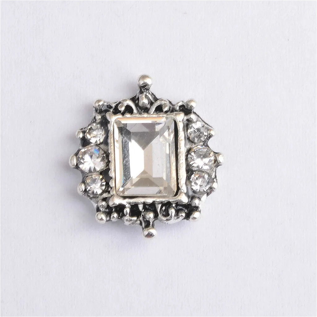 10pcs Square Crystal Rhinestone Flatback Buttons Embellishment Wedding Craft