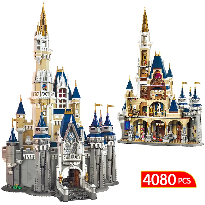 

City Street View Set LegoINGLYS 71040 Princess Castle Girl Series Model Building Block Brick Educational Kid Toys For Children