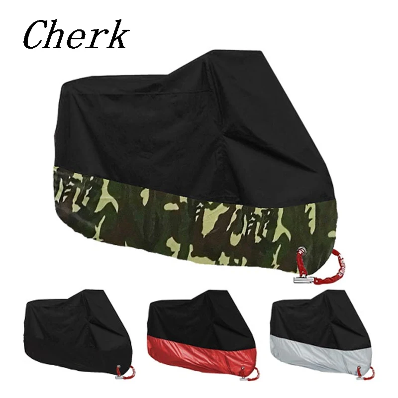 

Cherk Motorcycle Rain Cover Dust Scooter Covers Polyester Waterproof Outdoor UV Protector Motorcycle Rain Cover Accessories