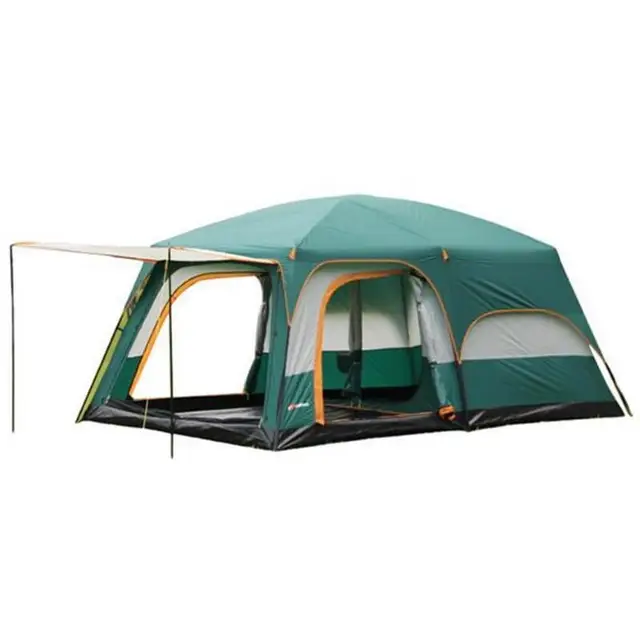 Best Price Large Family Party Camping Tent 6/8/10/12 Person Double Layer 2 Living Rooms 1 Hall 4 Season Tents Outdoor Camping Tourism Tent