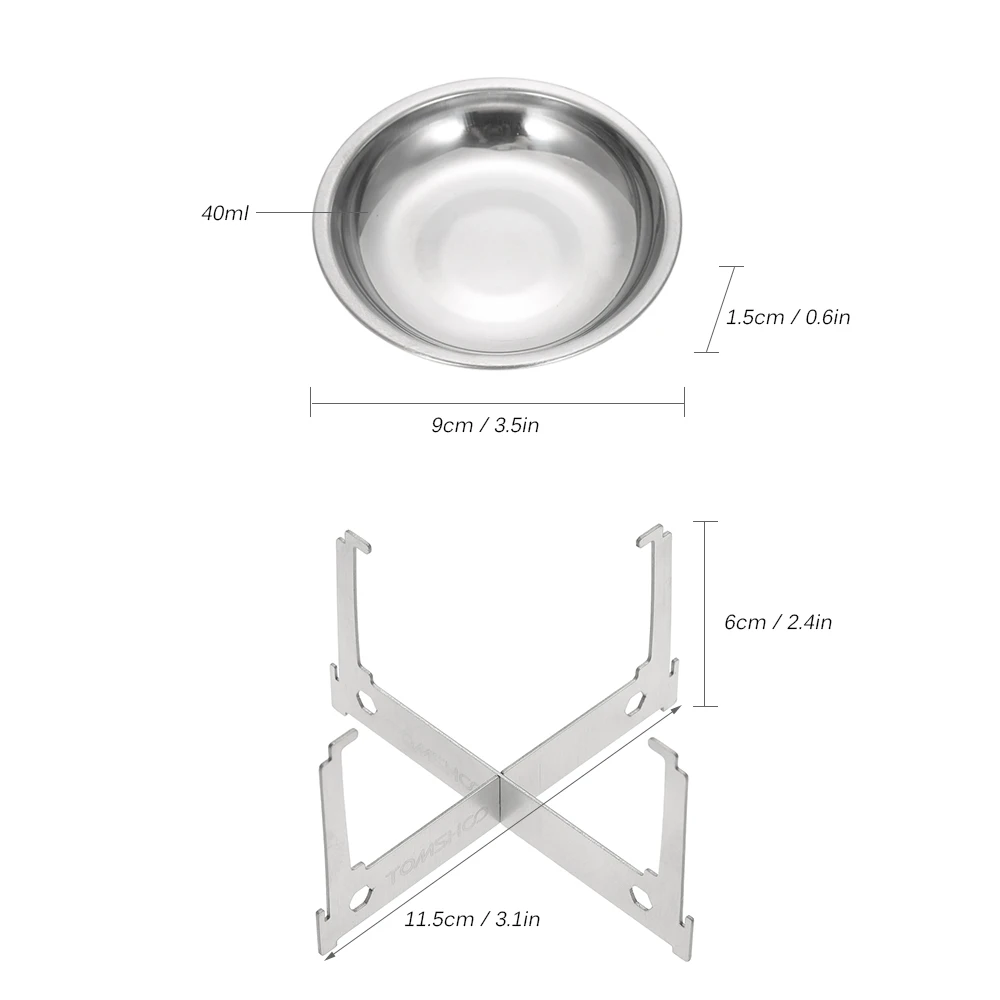 TOMSHOO Открытый Кемпинг плита мини спиртовая плита лоток спиртовая горелка плита портативный мини Сверхлегкий печь с крестиком стойка