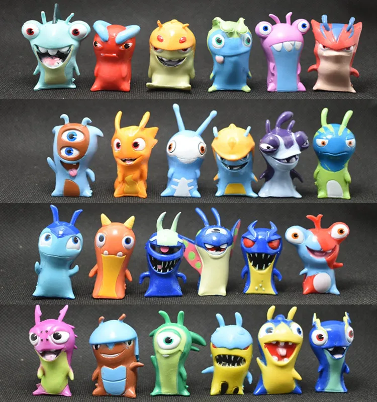 

24pcs/lot 5cm Cotton Movie mini Slugterra PVC Action Figure Animal Doll Toys For Kids Gifts Toys for children