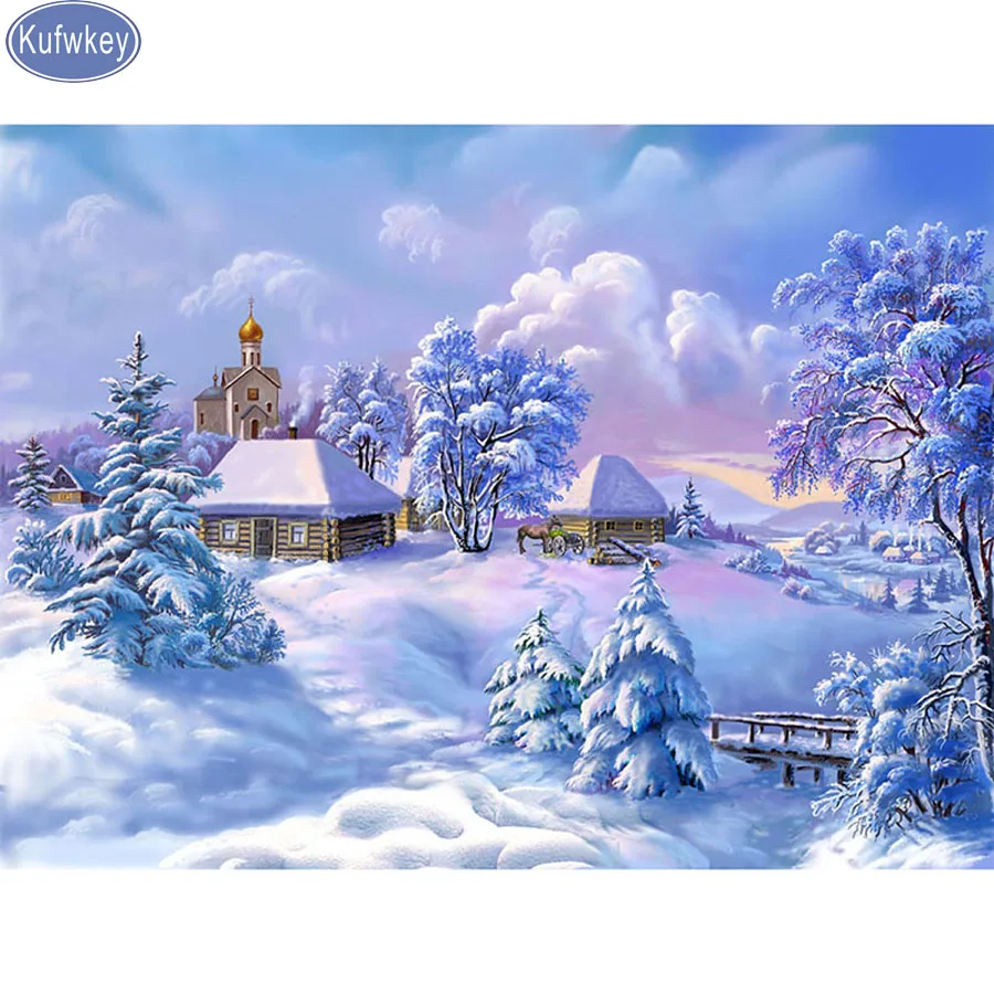 5D DIY Алмазная картина "Зимний снег" полная дрель квадратная Алмазная мозаика Алмазная вышивка крестиком Стразы мозаика картина