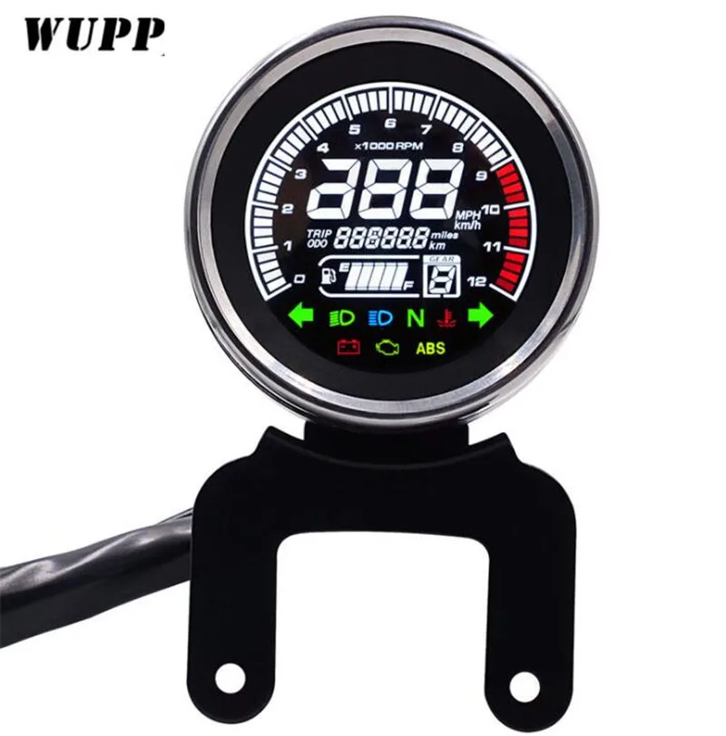 

WUPP Motorcycle Meter LED digita Indicator light Tachometer Odometer Speedometer Oil Meter Modified Universal Multi Function