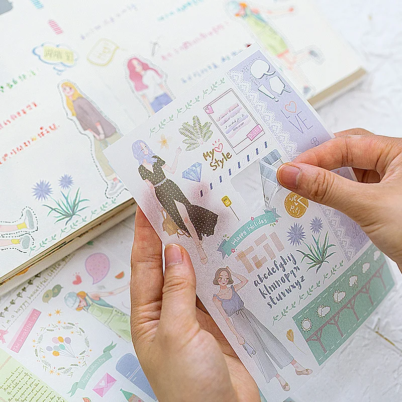 

5Sheets/Pack The wind in the summer Decoration Scrapbooking Sticker Transparent PVC Stationery Diary Stickers