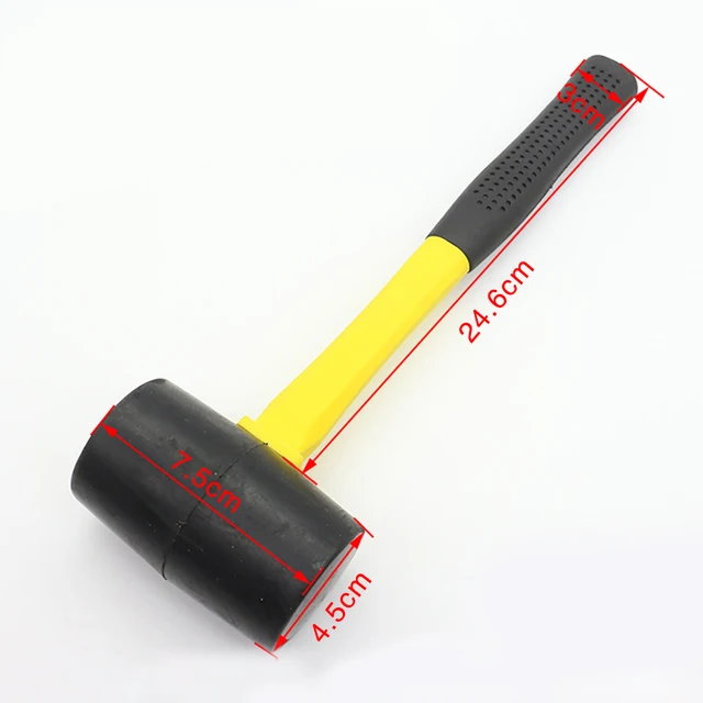 Wooden Floor Tile Rubber Hammer Mallet Wooden Handle Double Head Installation Rubber Hammer Multifunctional Repair Hand Tool