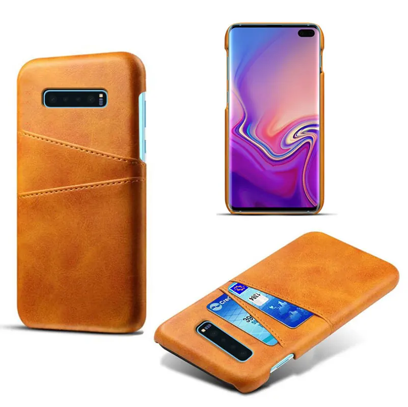 S10 Lite чехол для Samsung Galaxy Plus Роскошный из коровьей кожи PC слот карт кронштейн корпус