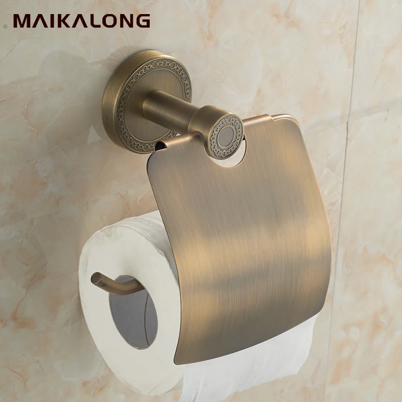 European ,bathroom Accessories Bronze Toilet Paper Holder with Cover