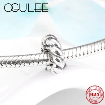 

New 925 Sterling Silver hollow Braided rope fine spacer Beads for Jewelry making Fit Original Pandora Charm Bracelet