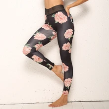 IWUPARTY Floral Digital Printed Leggings Women Pocket Push Up Fitness Pants Mujer Gym Workout Leggins Biker Clothes for Running