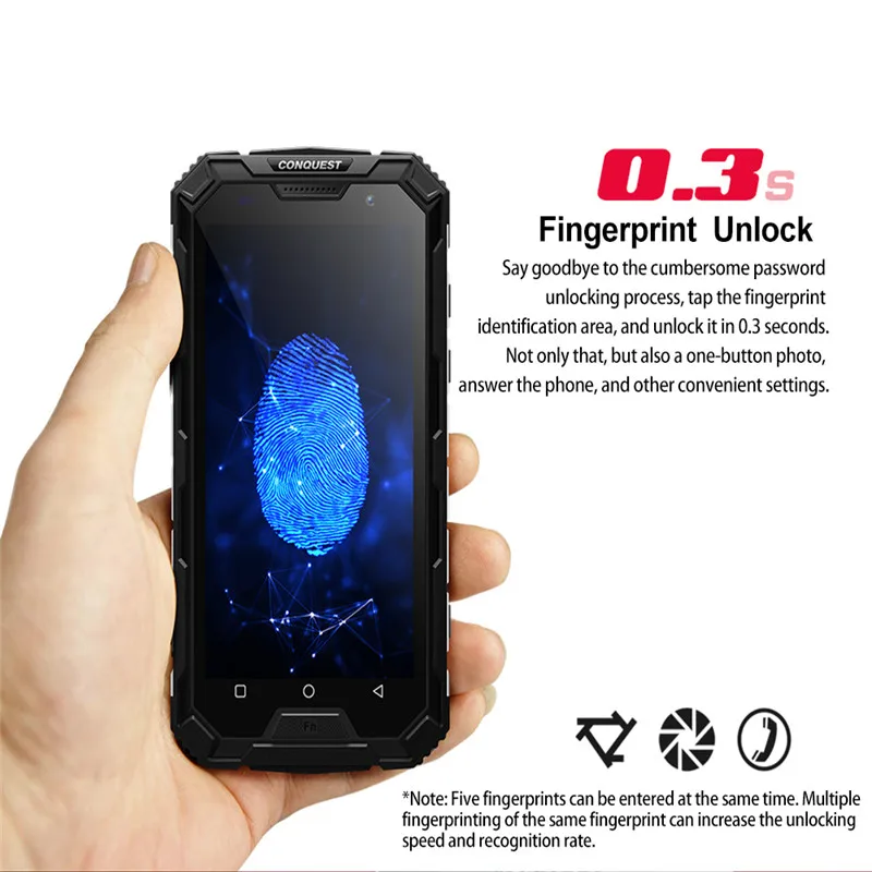 CONQUEST S8 IP68 прочный смартфон 4 Гб 64 ГБ Android 7 0 Восьмиядерный водонепроницаемый
