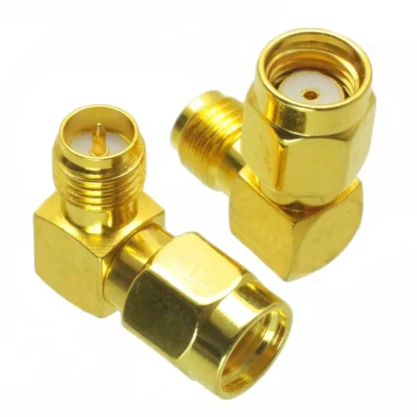 

RP-SMA Male to RP-SMA Female Adapter Right Angle RF Connector For FPV RC Drone
