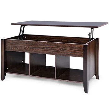 

Modern Lift Top Coffee Table Desk with Hidden Compartment Storage Shelf Living Room Furniture HW56639
