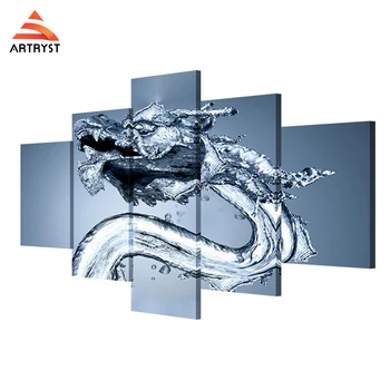 

Artryst HD print abstract water dragon art painting and poster canvas painting 5 pieces cuadros deco for living room art wall