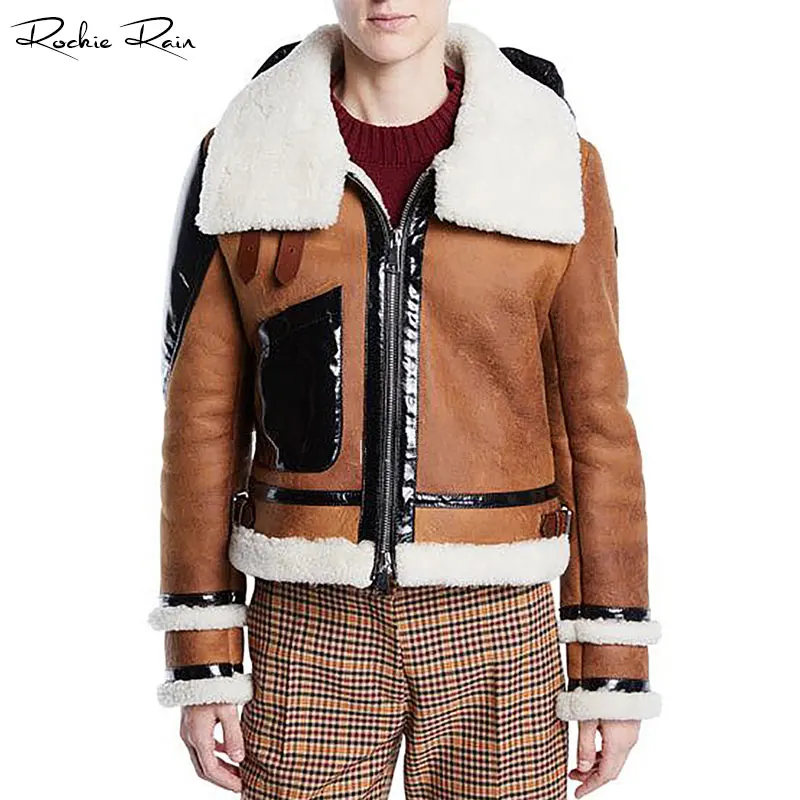 

Women Real Sheep Fur Coats Shearling Jackets Lady's Fashion Long Sleeve Hooded Outerwear Fall Winter Warm Overcoat