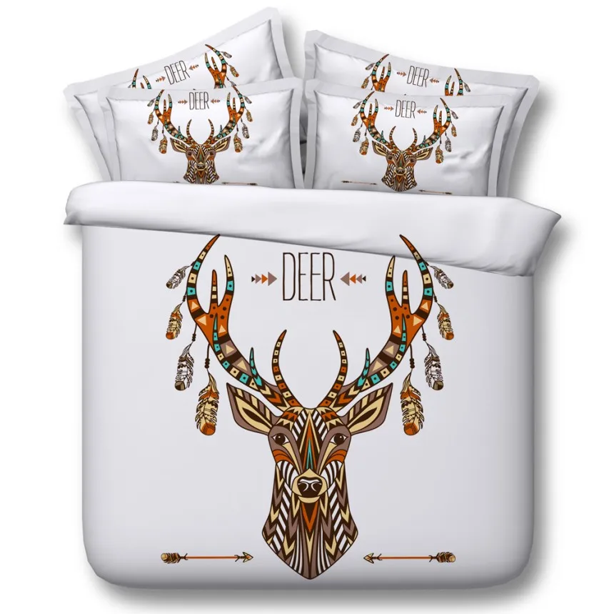 Christmas Bedding set Deer print Comforter sets duvet covers bed sheet