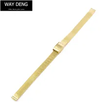 Way deng-женский золотой браслет из нержавеющей стали с металлической Миланской сеткой, ремешок для часов с застежкой, ремешок для часов 8 мм, 10 мм, Браслет-Y159