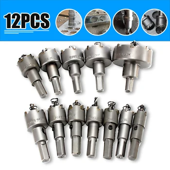 

Doersupp 12Pcs Hole Saw Tooth Kit Drill Bit Set Stainless Steel Alloy Wood Cutter 15mm-50mm Universal Cutter Tool Accessories