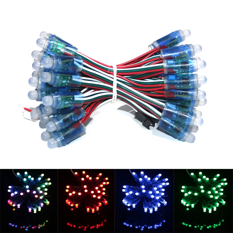 

DC5V 12mm WS2811 led pixel module,IP68 waterproof full color RGB string christmas LED light Addressable as ucs1903 WS2801