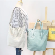 original korean design across shoulder bag canvas simple big space vintage shoulder bag pure color mori girl women bag
