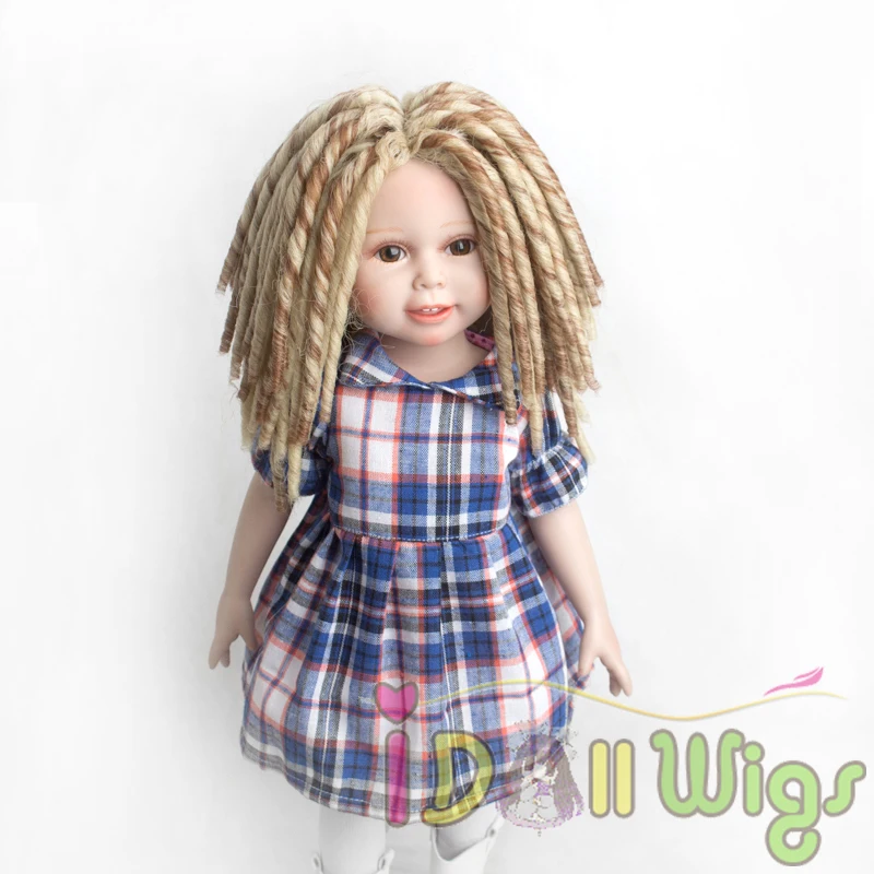 Fashional African Brown&blonde Blended Doll Dreadlocks Wigs For 18'' Height American Doll With