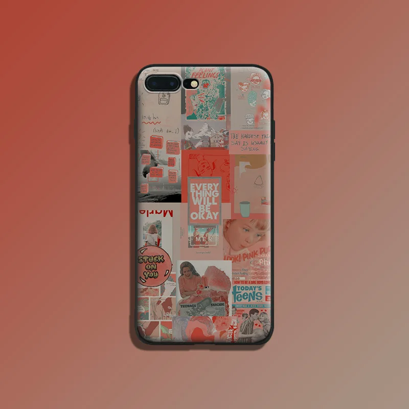 

Fashion Retro Collage Soft Silicone Phone Case Cover Shell For Apple iPhone 5 5s Se 6 6s 7 8 Plus X XR XS MAX