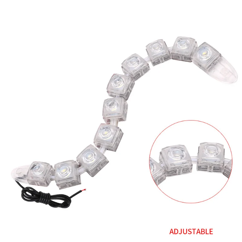 

10 led Car Daytime Running Light DRL Auto Flexible LED Strip Driving Light Car Styling Daylight Fog Lamp 12V White
