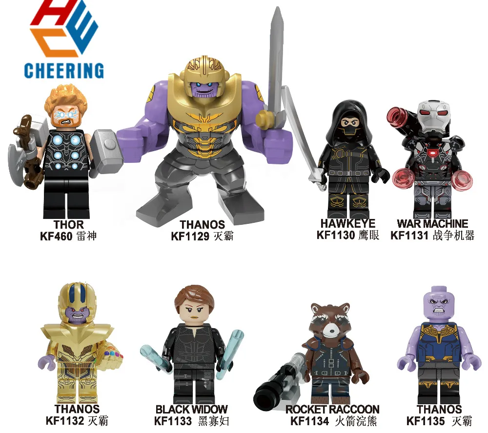 

Single Sale Building Blocks Super Heroes Haekeye War Machin Black Woman Thanos Avengers 4 Bricks ModelsToys For Kids KF6091