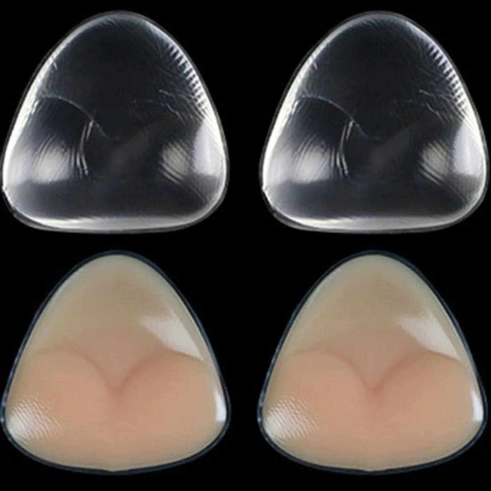 

2 Pcs Women Sexy Triangle Pads Enhancer Pads Invisible Inserts Push Up Bra Gel Pads Silicone Breast Enhancer Removable Bras