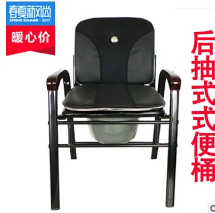 Прикроватный стул для туалета-с мягким сидением для унитаза, складной стул для унитаза, регулируемая высота - Цвет: as photos801