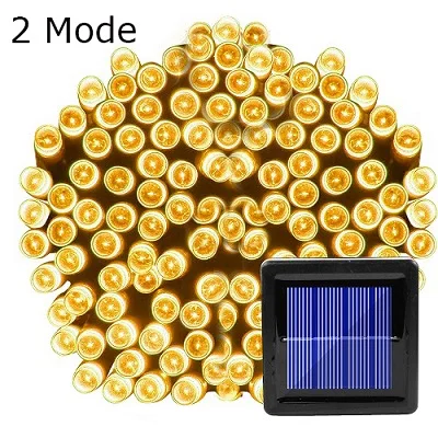 Светодиодный Сказочный светильник на солнечной батарее 12 м 100 светодиодный S 22 м 200 светодиодный S Премиум качества водонепроницаемый солнечный светильник 7 цветов для украшения сада - Испускаемый цвет: Yellow