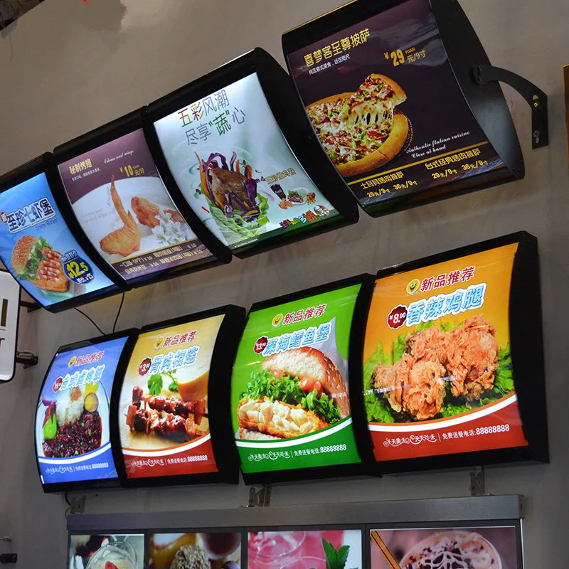 High Brightness LED Curved Menu Light Box,led back-lit Menu Signs for ...