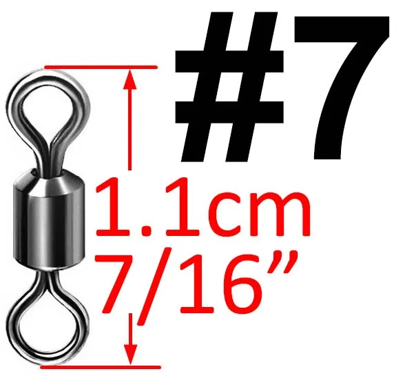 500 шт. рыболовный баррель из нержавеющей стали, поворотное твердое кольцо, размеры, Поворотный соединитель, аксессуары для рыбалки - Цвет: 7