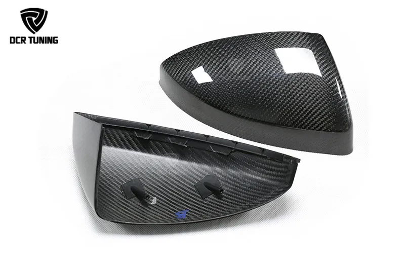 Carbon Fiber Rear View Mirror Cover For Audi R8 2015 2016 - UP carbon caps car styling with lane assit & without lane assit (3)