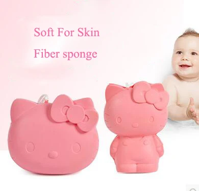 

Expand When Wet 2 Designs Cartoon Hello Kitty Bath Sponge Shower Body Brush