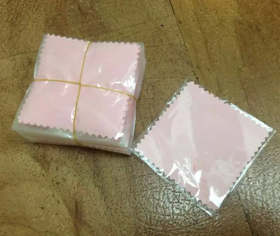 50 шт. 8*8 см Розовый Серебряный полированный opp сумки ткань для серебряных золотых ювелирных изделий очиститель замши ткань материал