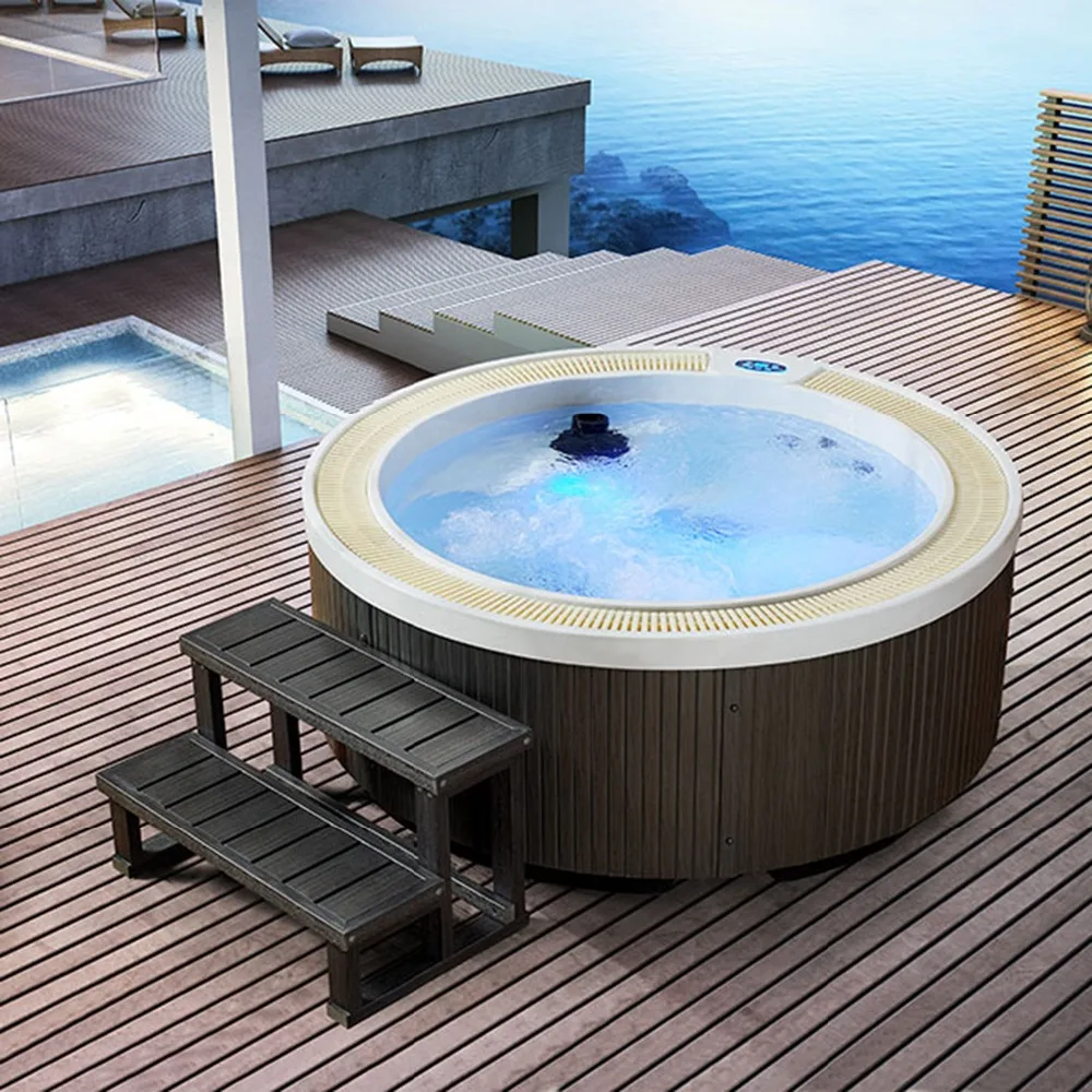 

Hot sale fashion Independent Spa Tubs deluxe outdoor hydromassage whirlpool with constant temperature build in Villa