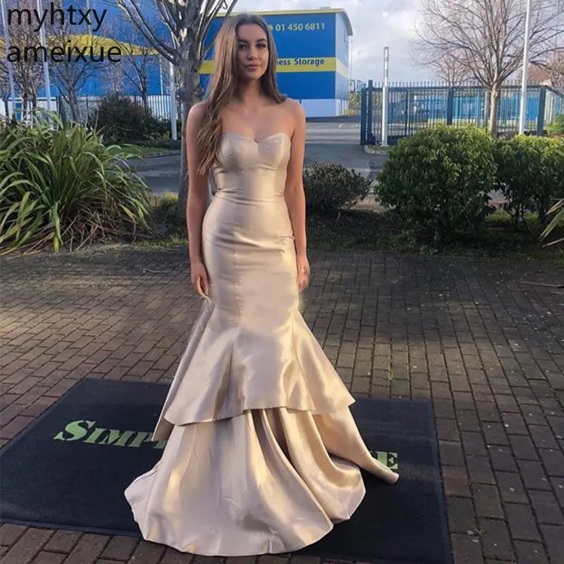 Плюс размер элегантное платье на выпускной с лифом сердечком Vestido вечернее длинное многоярусные платья юбка вечернее платье