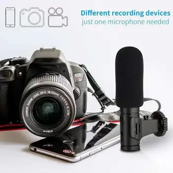 

3.5mm Real-time Monitoring Cardioid Stereo Phone Microphone Video Camera Interview Mic Condenser Recording Microphone For Gopro
