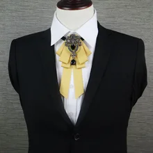 Бренд роскошные мужские обтягивающие для формальных и деловых встреч и торжеств вечерние рубашки с воротником шеи галстук бабочка жениха Девушка горный хрусталь кристалл галстук-бабочка