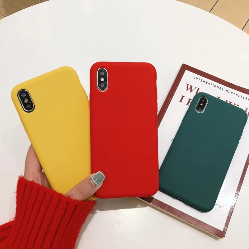Цветной Мягкий силиконовый чехол для Iphone 6s 6 S 8 7plus Plus чехлы из мягкого ТПУ X Xs Max Xr