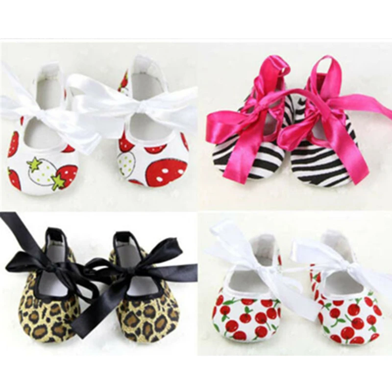 

Newborn Baby Girls Bowknot Riband Dress Shoes Soft Sole Anti-slip Prewalkers Shoes Bebe Girl Summer Lace-Up Cute Princess Shoe