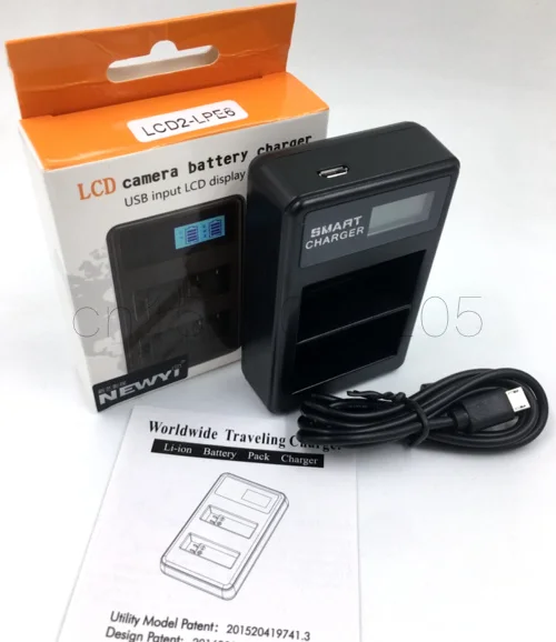 Lcd Usb Battery Charger Lp-E6 Per Canon 5D Mark Iv, 5D Mark Iii, 5Ds R, 7D 6D 80D 5D3 5D4