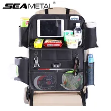 Органайзер для автомобильных сидений, принадлежность для хранения на заднем сидении, 4 порта USB для зарядки, Универсальная автомобильная сумка на спинку кресла, сетчатые аксессуары