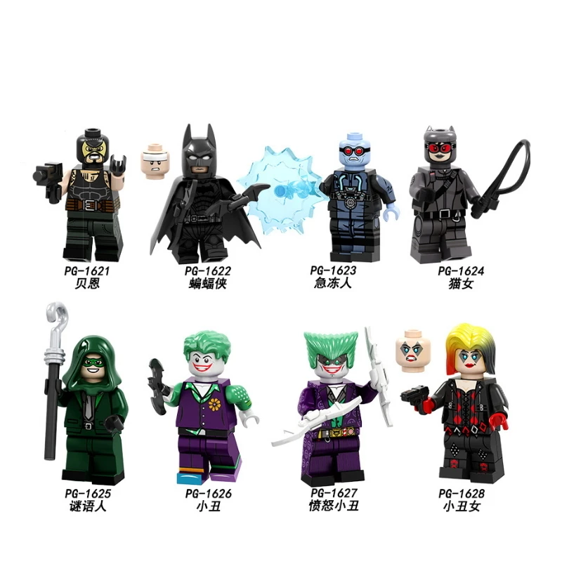 

Single Sale Super Heroes Building Blocks Bane Catman Batman Riddle Clown Girl Action Figures Toys For Children PG8186