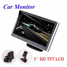 Monitor para coche de 5 pulgadas, pantalla TFT LCD HD Digital 16:9 800*480, entrada de vídeo de 2 vías colorida para cámara de visión trasera inversa, DVD VCD