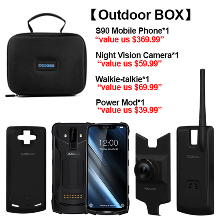 2019 новый оригинальный Doogee S90 Android 8 1 6G + 128G Водонепроницаемый смартфон NFC OTG