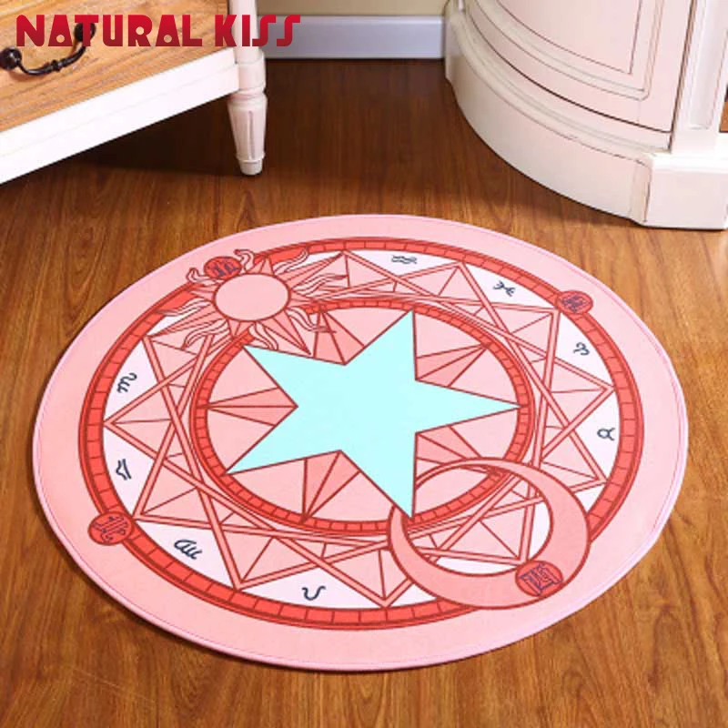

Japanese anime Pink Sakura Magic Circle Children Round Kids Bedroom Carpets Cartoon Child climb pad Computer Chair Puzzle Mats